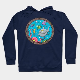 Cute funny sea creatures cartoon Hoodie